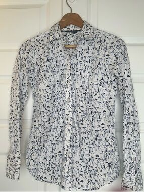 Joules Lucie Dog Print Button Down Blouse - EUC